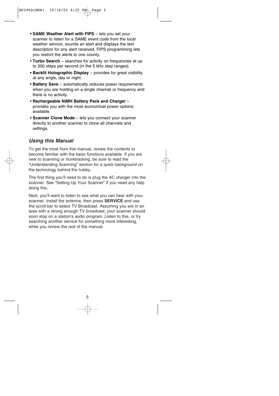 Uniden BC296D User Manual | Page 11 / 88