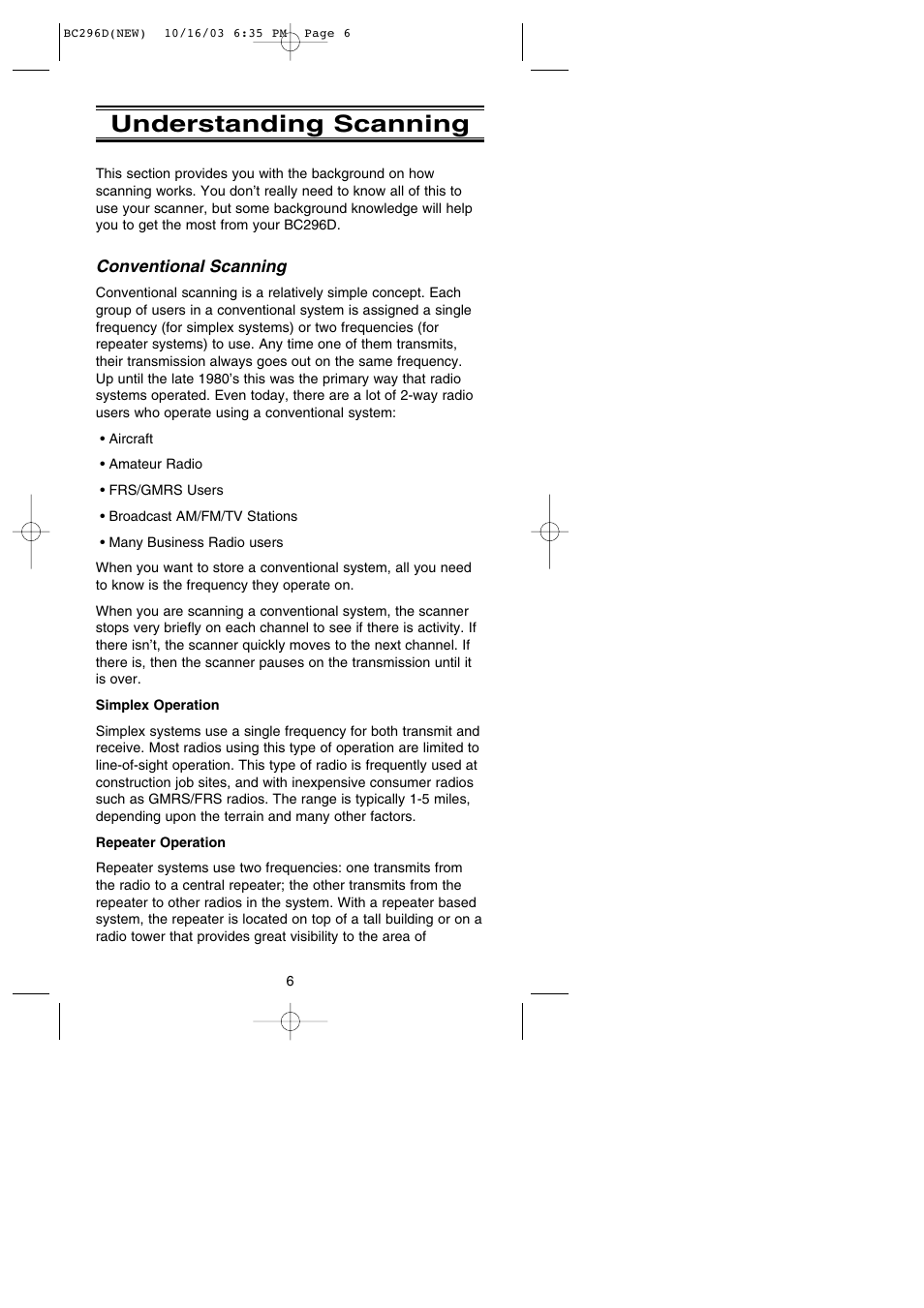 Understanding scanning | Uniden BC296D User Manual | Page 12 / 88