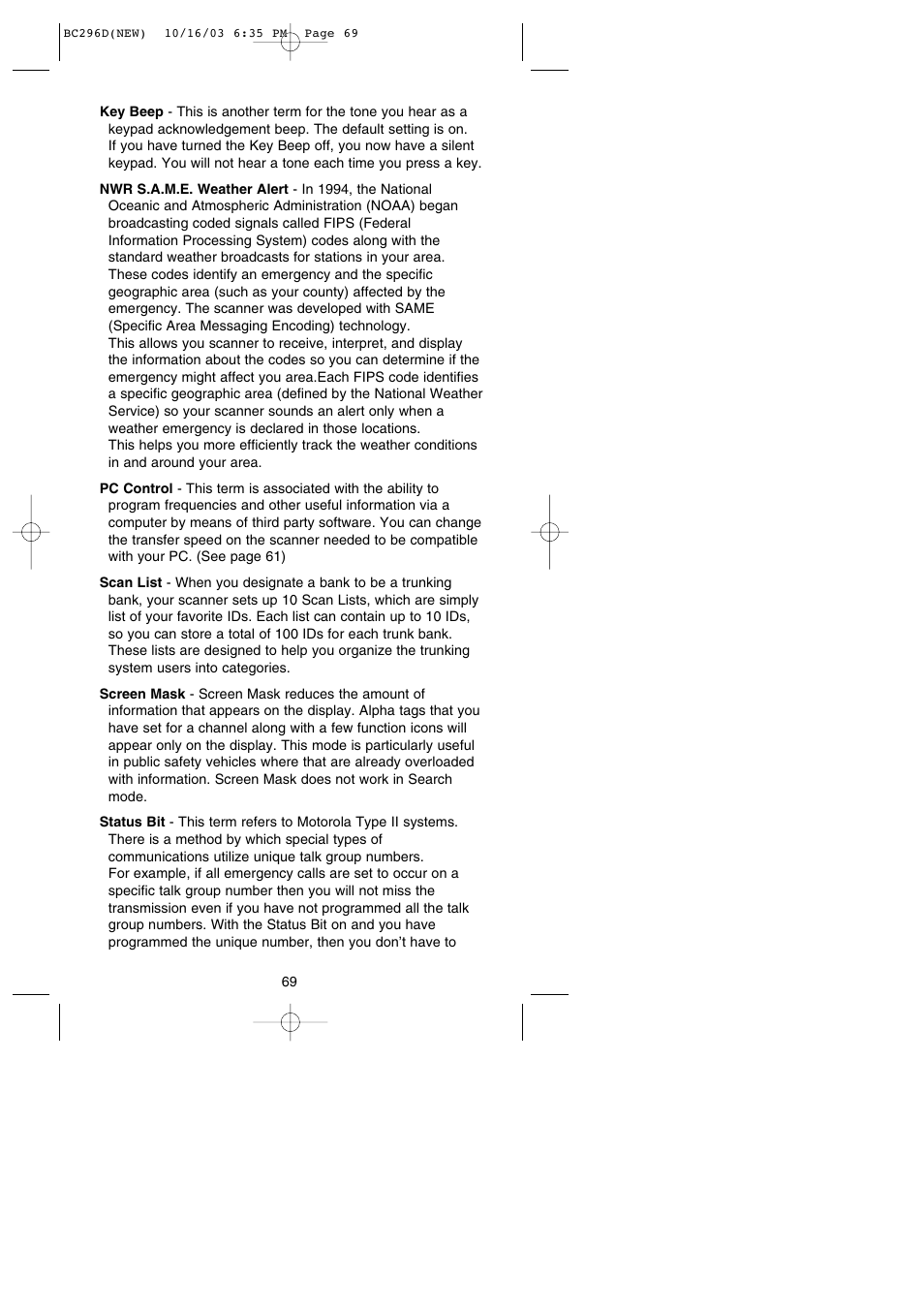 Uniden BC296D User Manual | Page 75 / 88