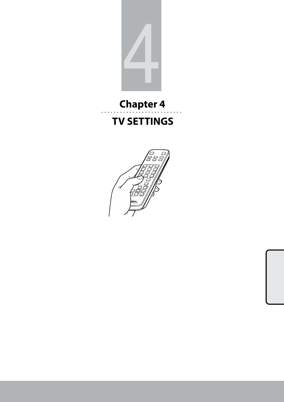 Tv settings chapter 4 | Uniden TL27WRA-B User Manual | Page 33 / 52