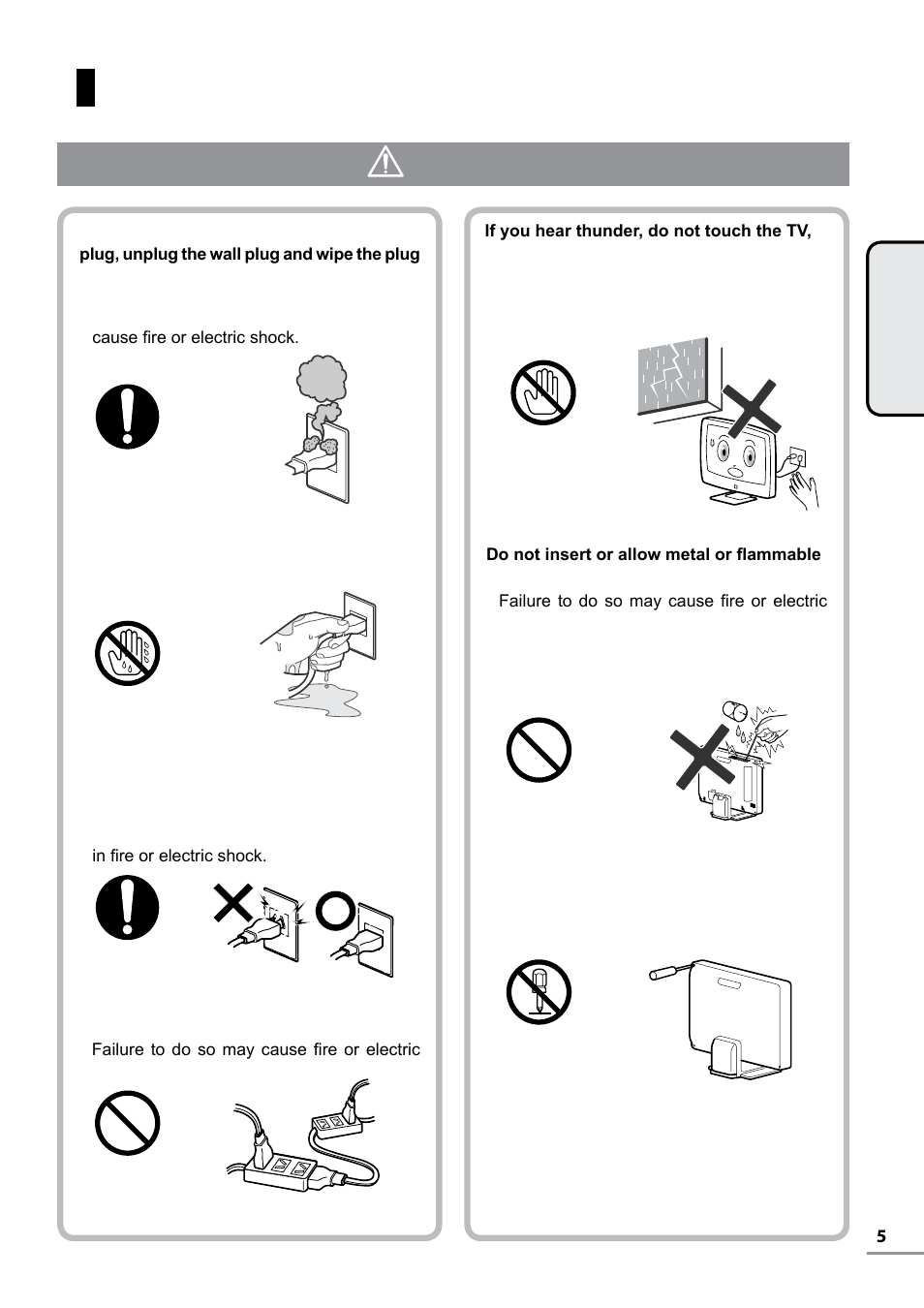 Safety precautions (continued), Warning | Uniden TL27WRA-B User Manual | Page 5 / 52