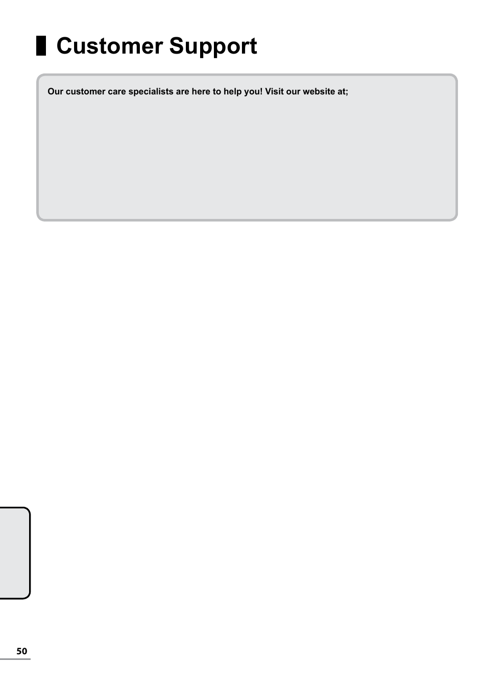 Customer support | Uniden TL27WRA-B User Manual | Page 50 / 52