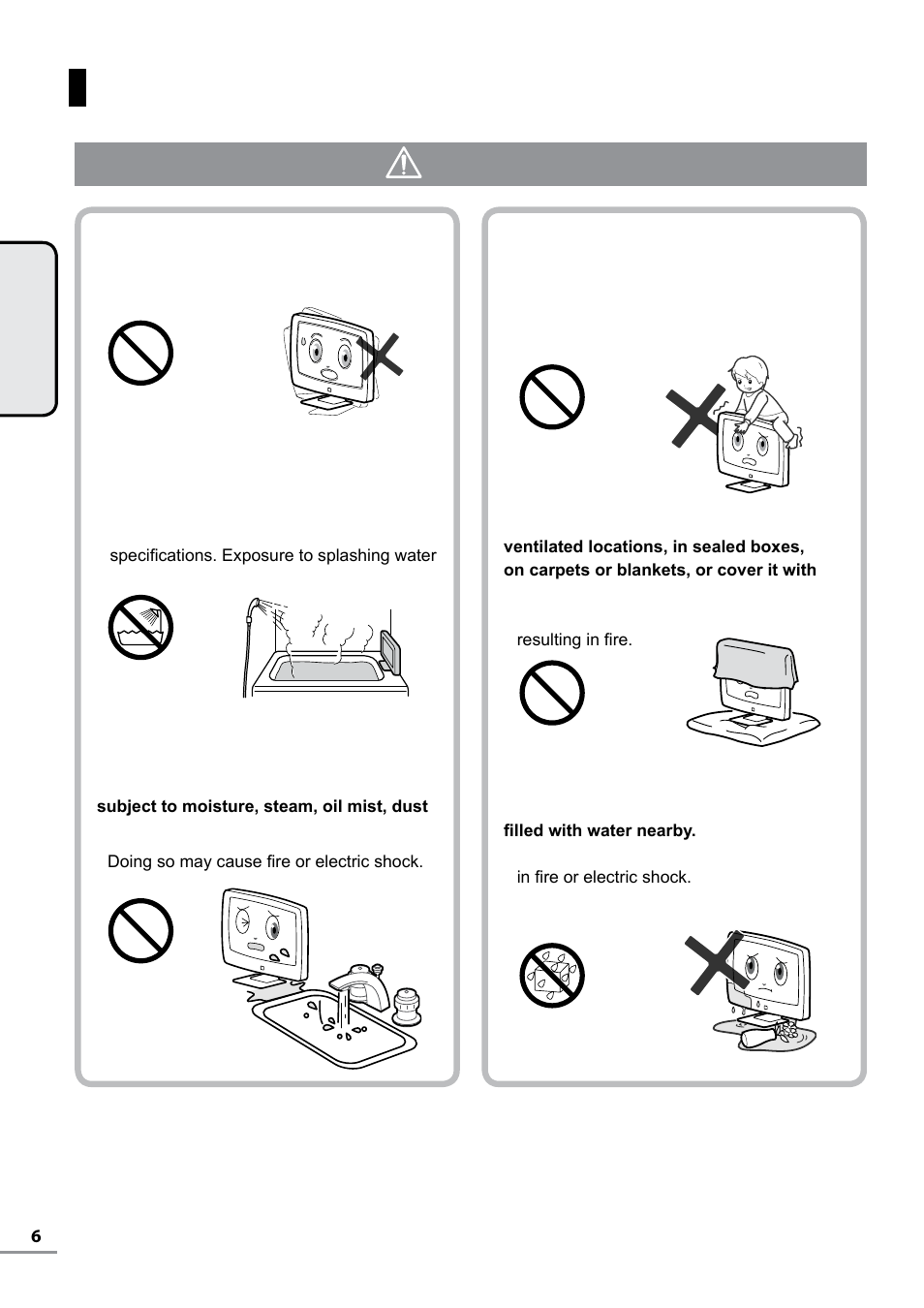 Safety precautions (continued), Warning | Uniden TL27WRA-B User Manual | Page 6 / 52