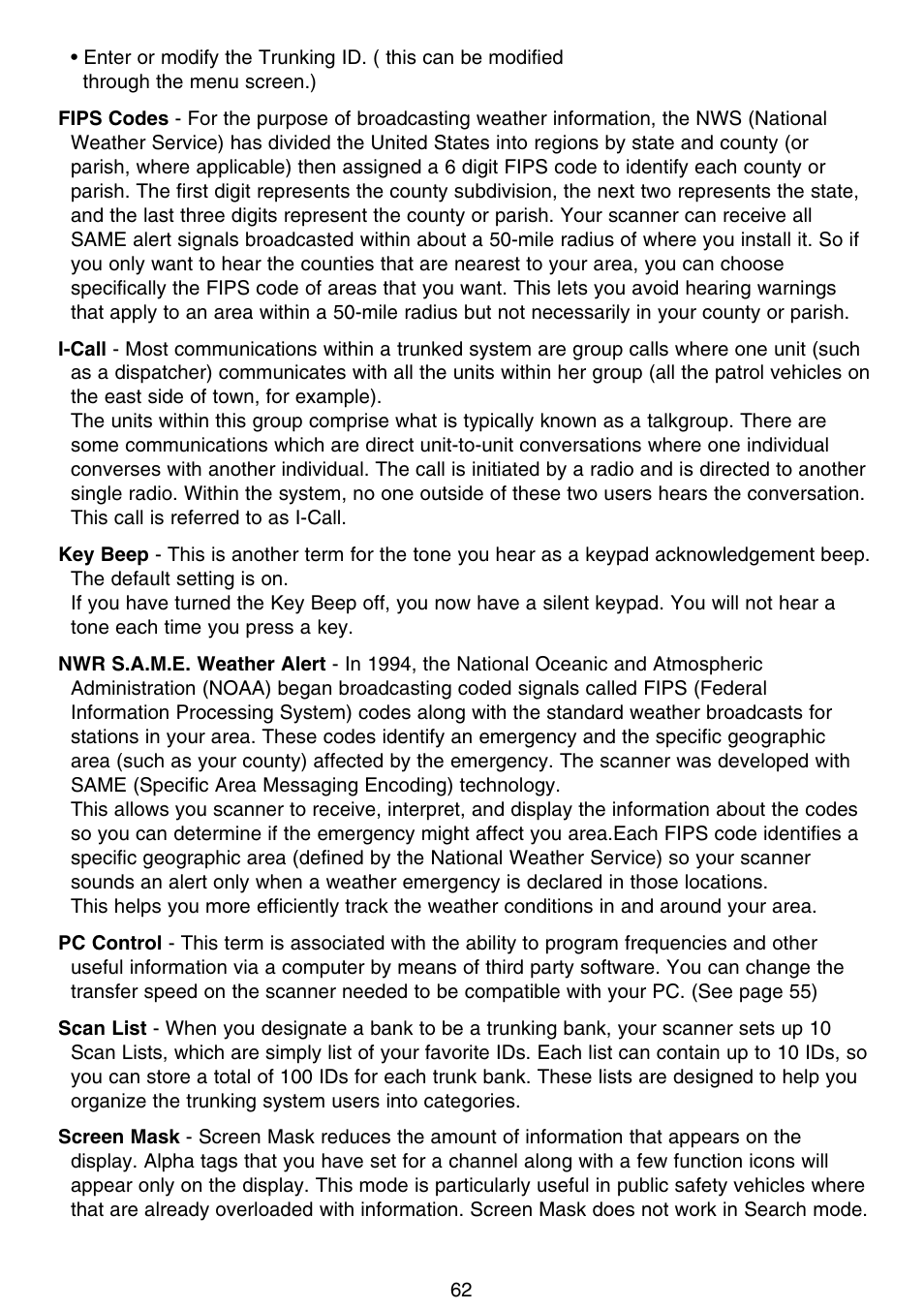 Uniden APCO 25 User Manual | Page 68 / 84