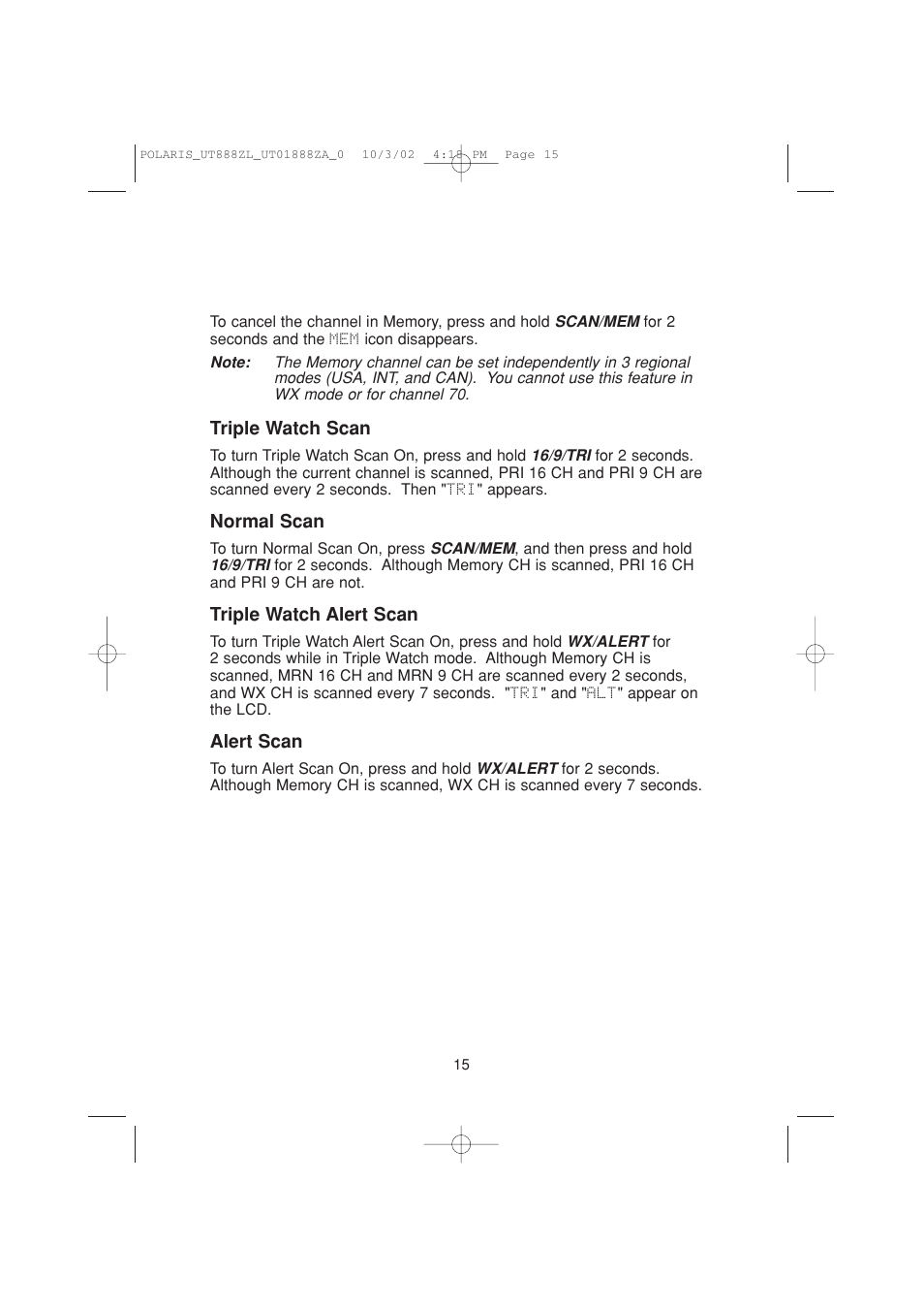 Uniden POLARIS User Manual | Page 18 / 76