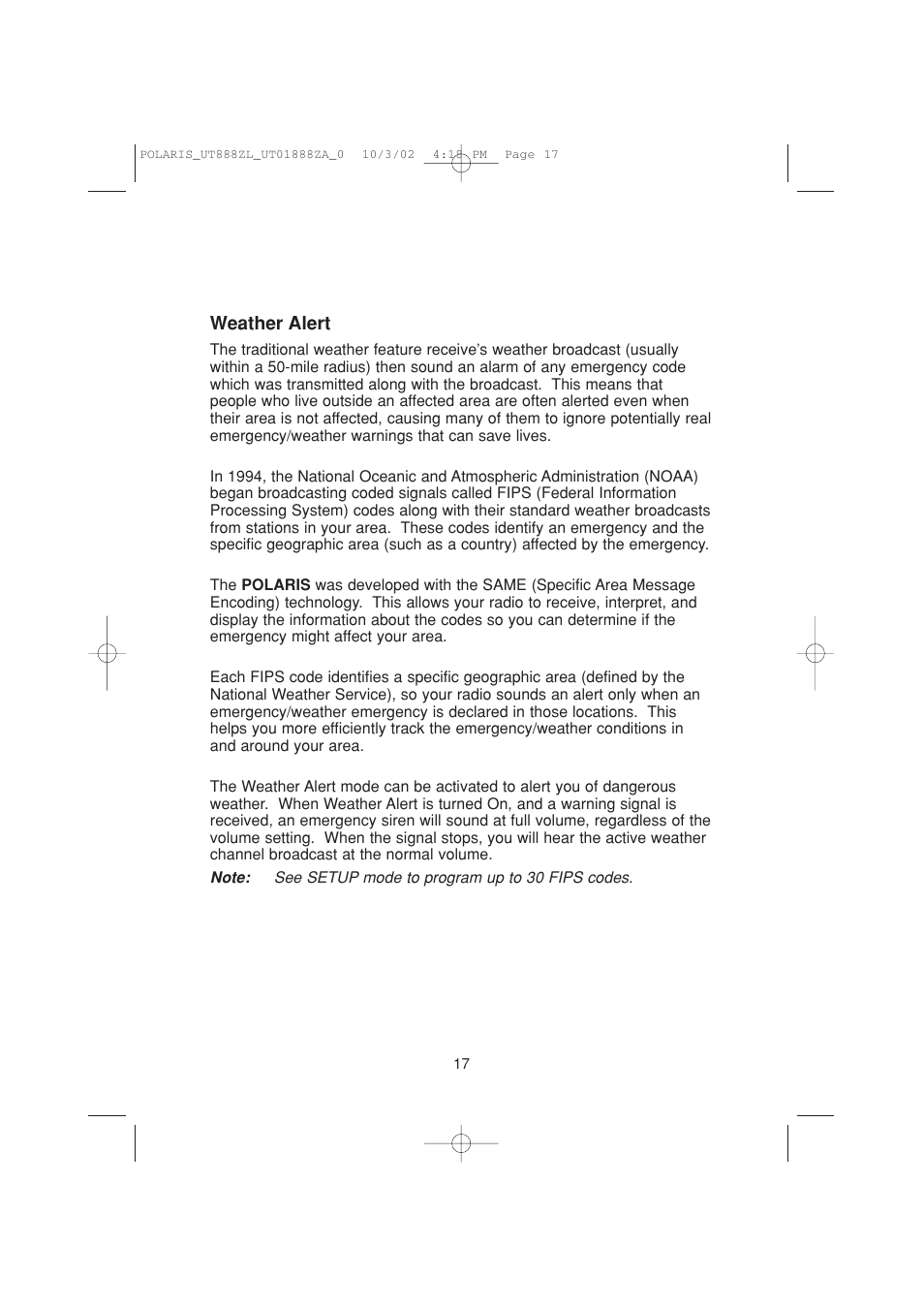 Uniden POLARIS User Manual | Page 20 / 76