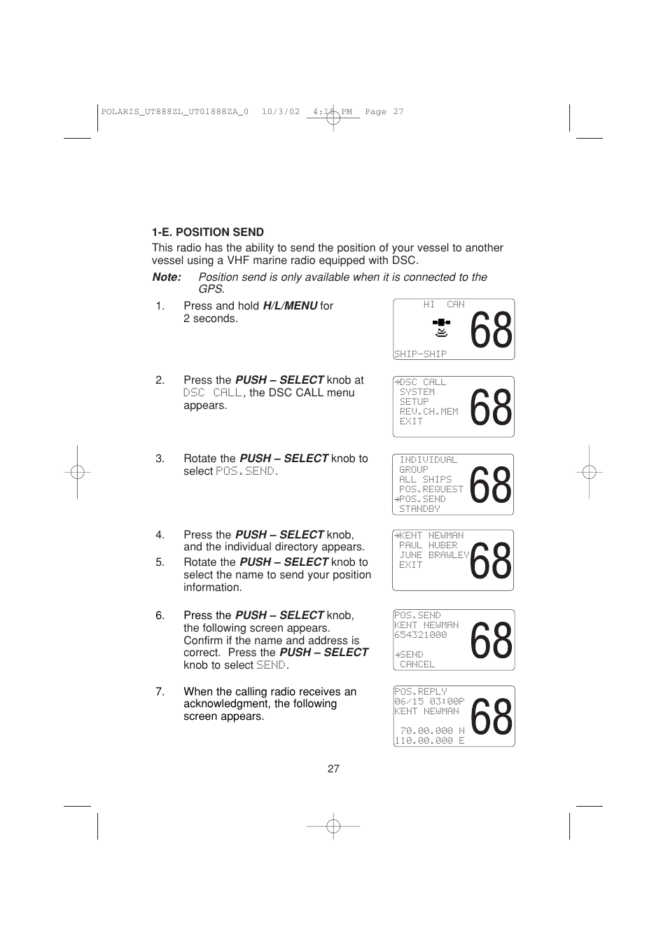 Uniden POLARIS User Manual | Page 30 / 76
