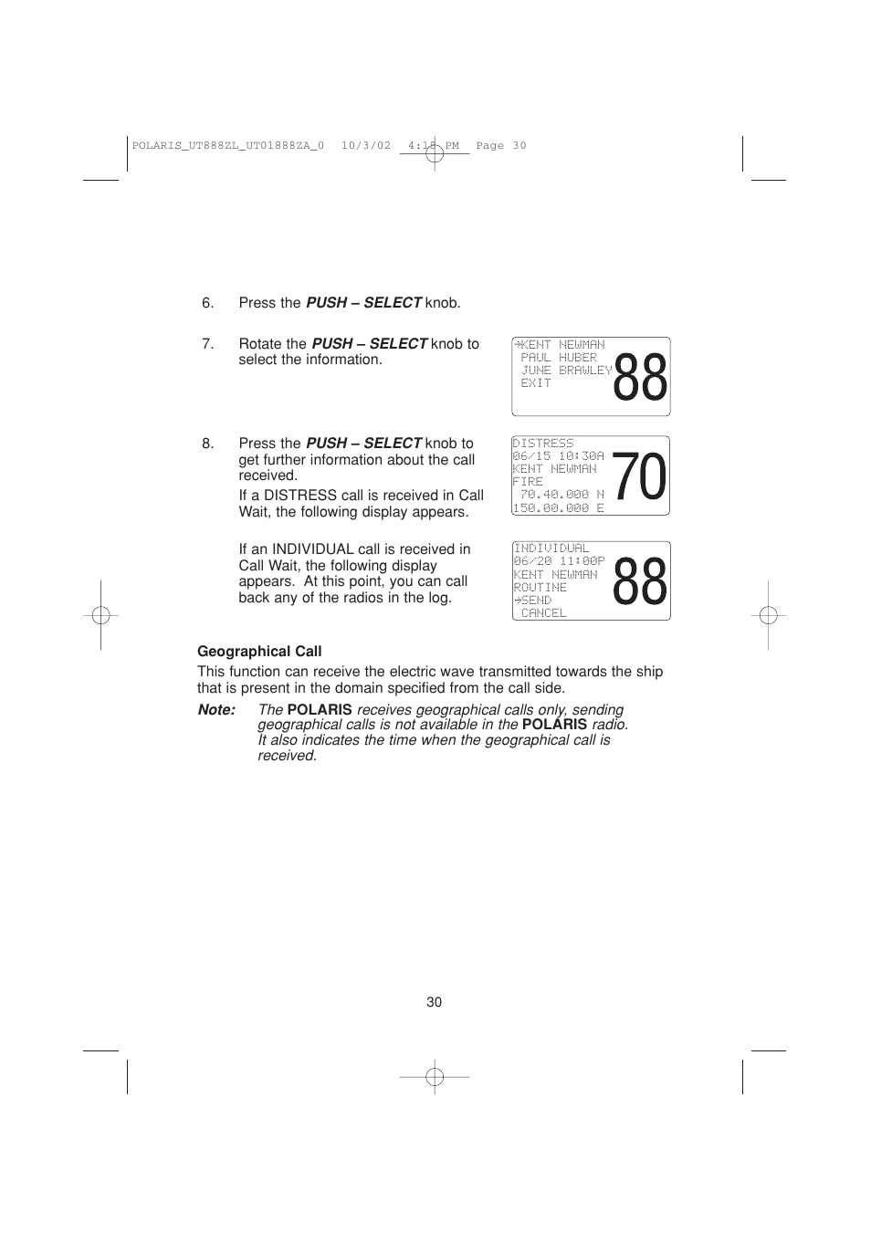 Uniden POLARIS User Manual | Page 33 / 76