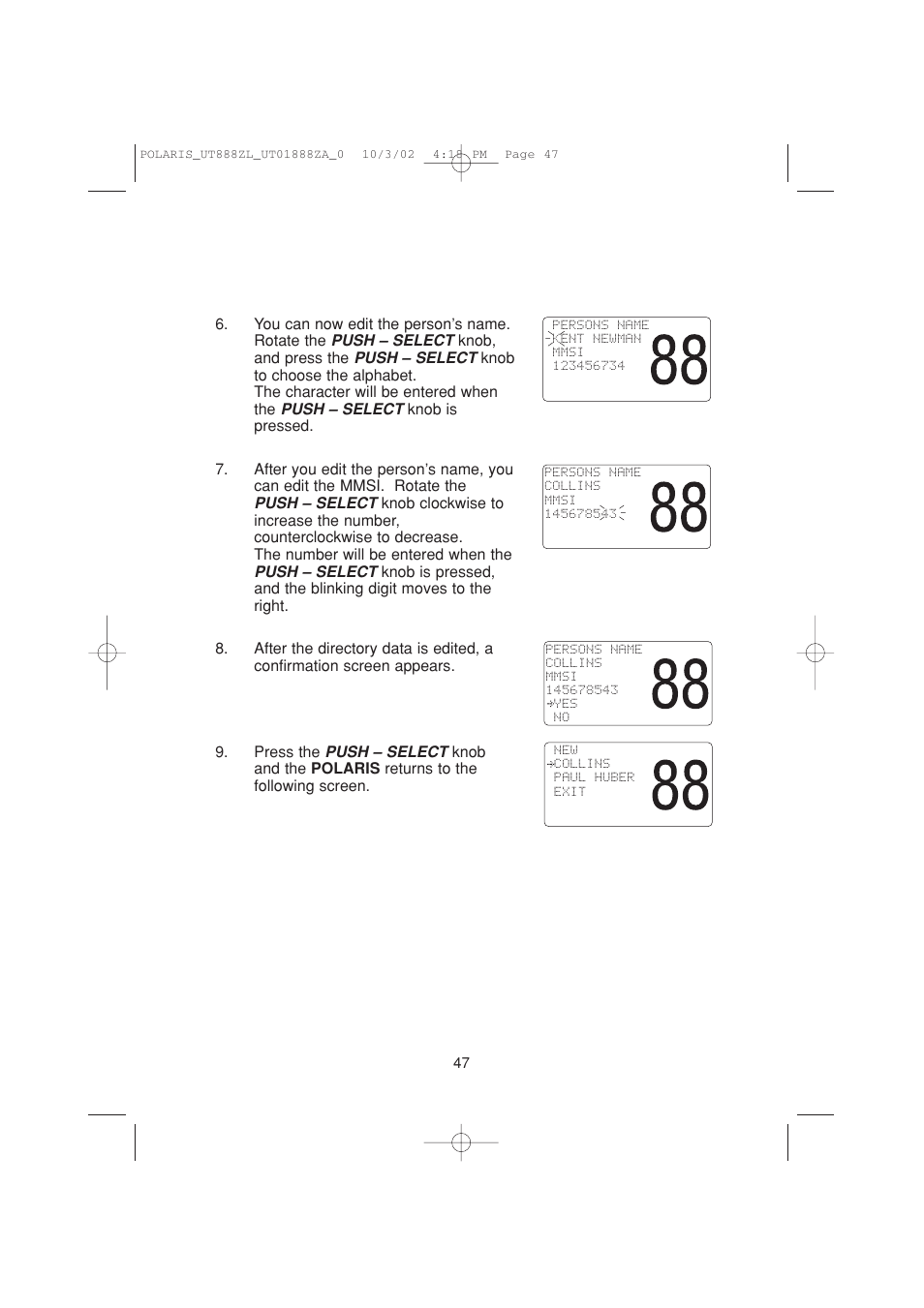 Uniden POLARIS User Manual | Page 50 / 76