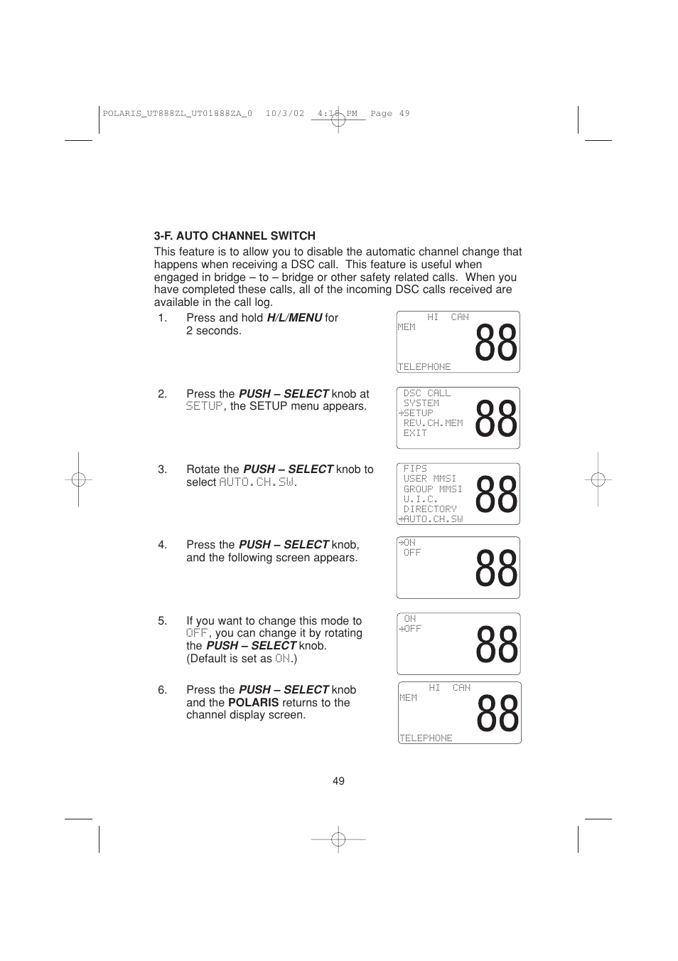 Uniden POLARIS User Manual | Page 52 / 76