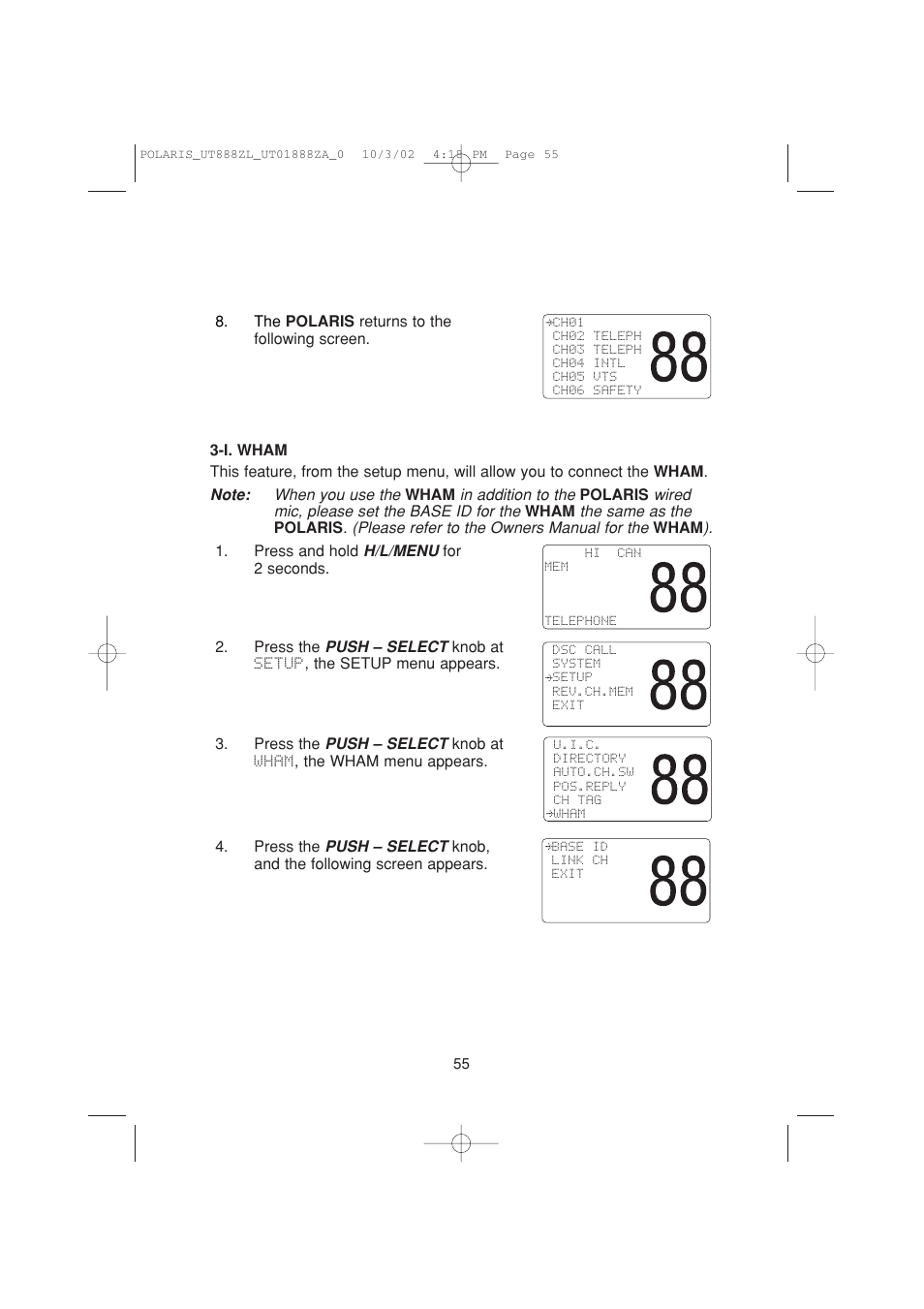 Uniden POLARIS User Manual | Page 58 / 76