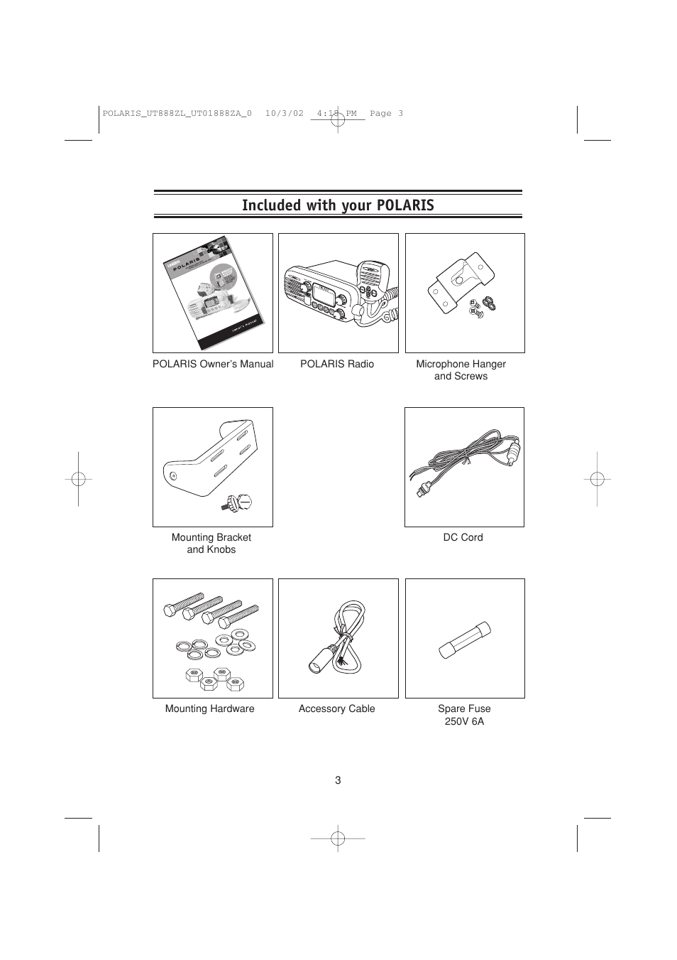 Included with your polaris | Uniden POLARIS User Manual | Page 6 / 76