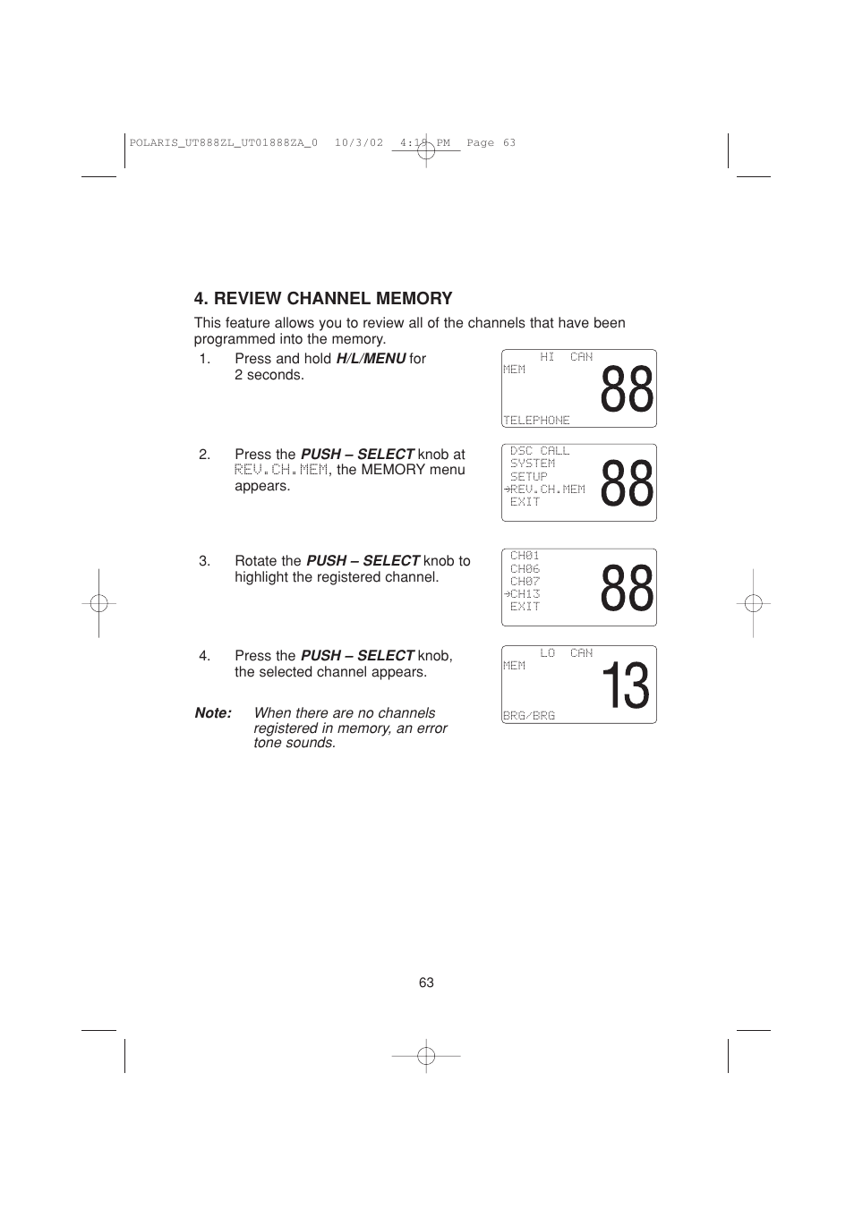Uniden POLARIS User Manual | Page 66 / 76