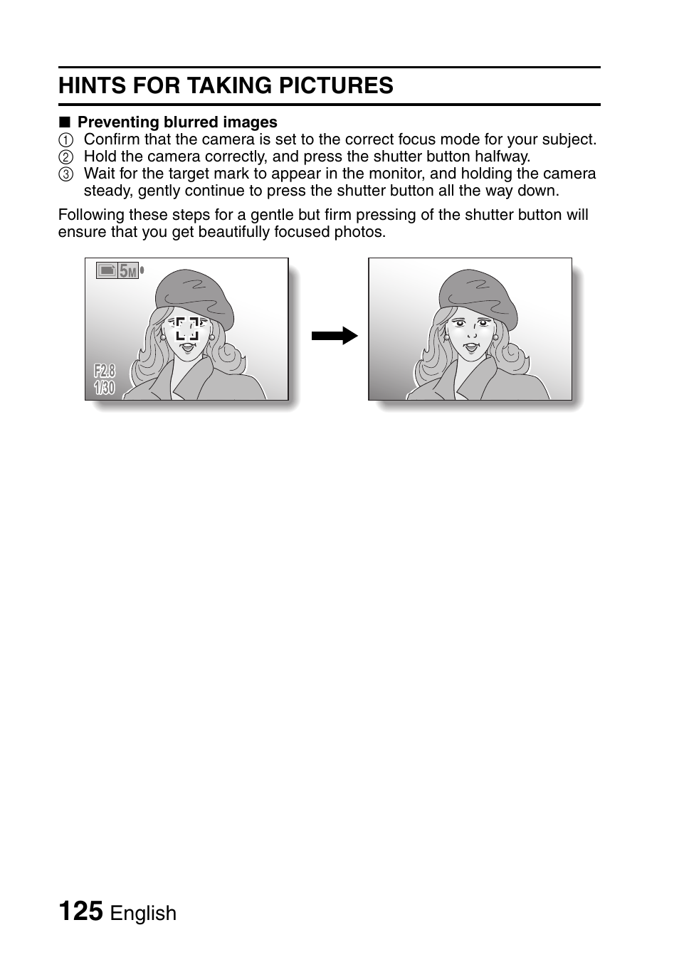 Hints for taking pictures, English | Uniden UDC-5M User Manual | Page 131 / 134