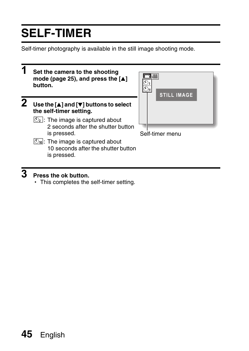 Self-timer | Uniden UDC-5M User Manual | Page 51 / 134