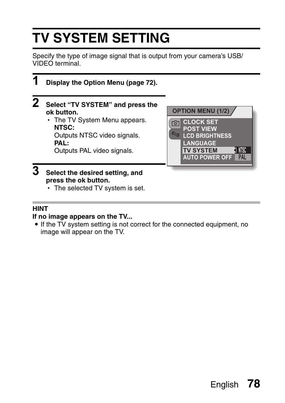 Tv system setting | Uniden UDC-5M User Manual | Page 84 / 134