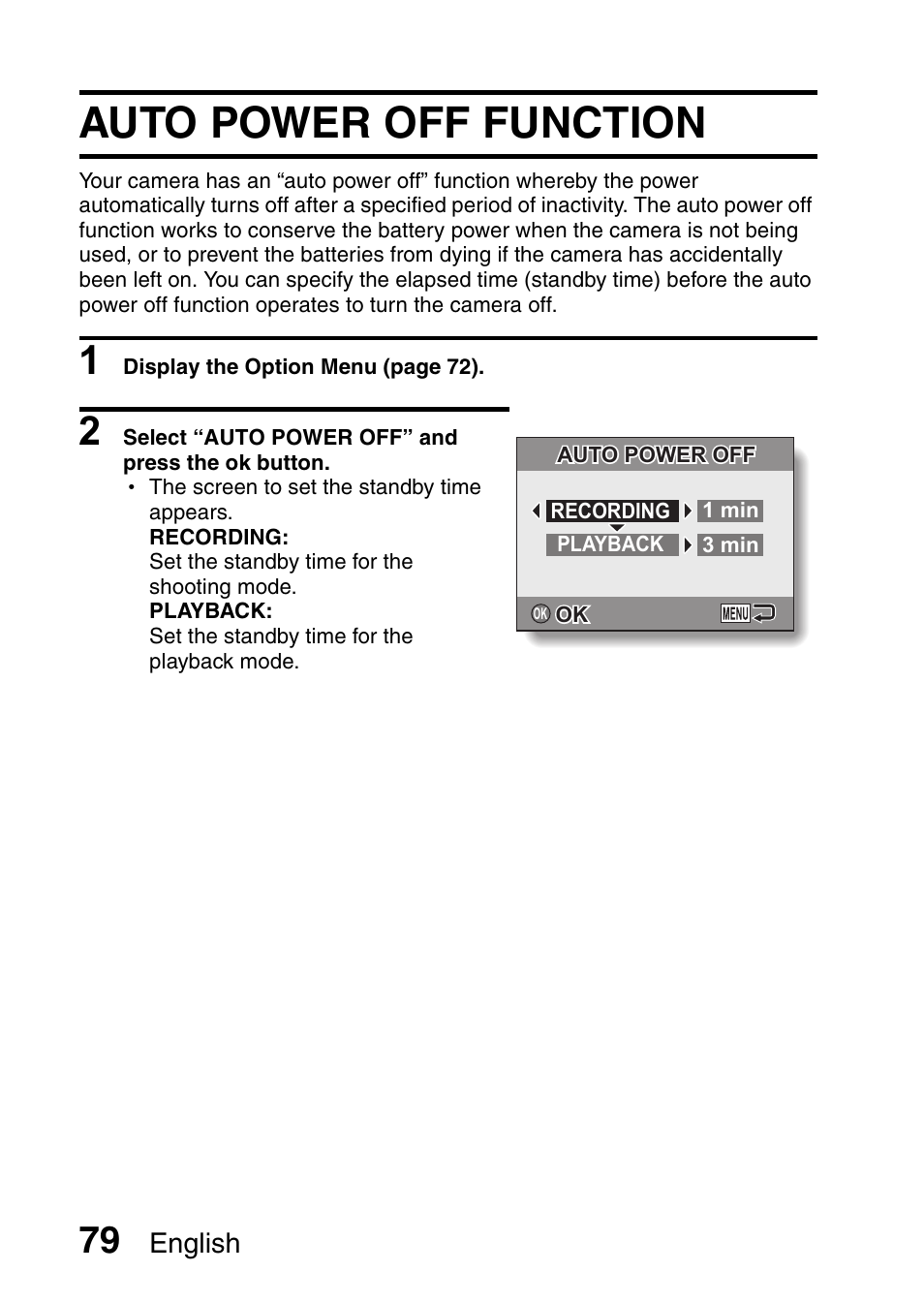 Auto power off function | Uniden UDC-5M User Manual | Page 85 / 134