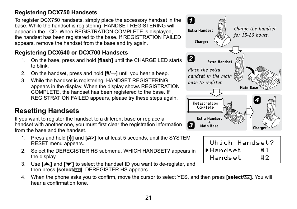 Resetting handsets | Uniden DCT758 User Manual | Page 22 / 76
