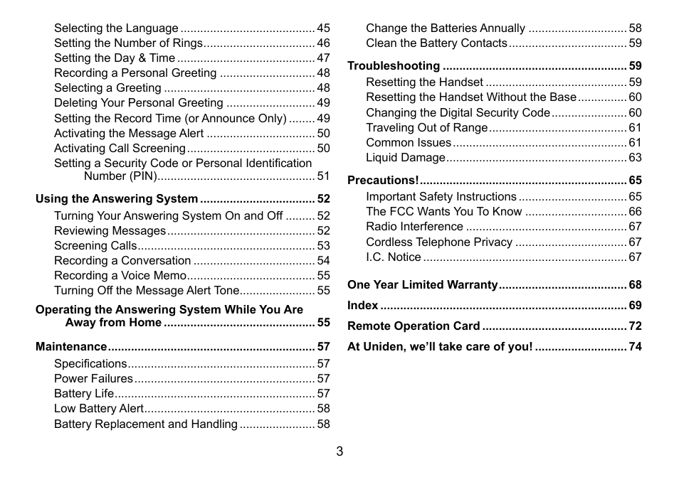 Uniden DCT758 User Manual | Page 4 / 76