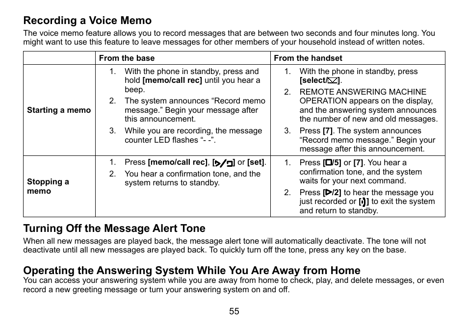 Turning off the message alert tone | Uniden DCT758 User Manual | Page 56 / 76