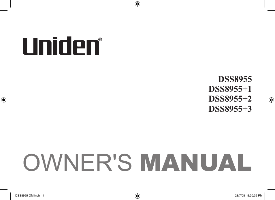 Uniden DSS8955+3 User Manual | 68 pages