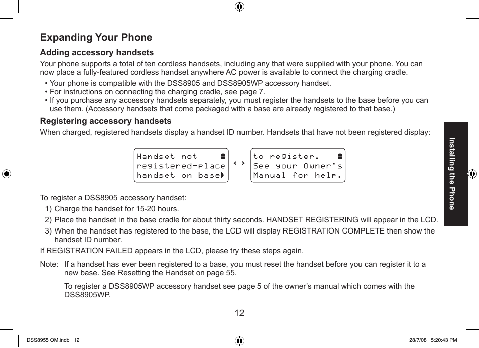 Expanding your phone | Uniden DSS8955+3 User Manual | Page 13 / 68