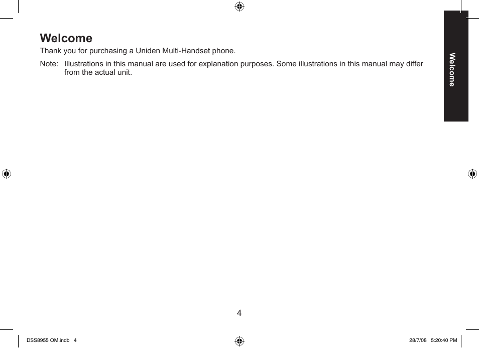 Welcome | Uniden DSS8955+3 User Manual | Page 5 / 68