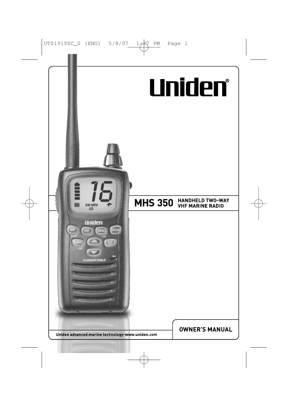 Uniden MHS350 User Manual | 36 pages