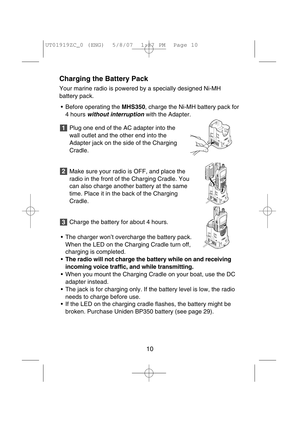 Uniden MHS350 User Manual | Page 12 / 36