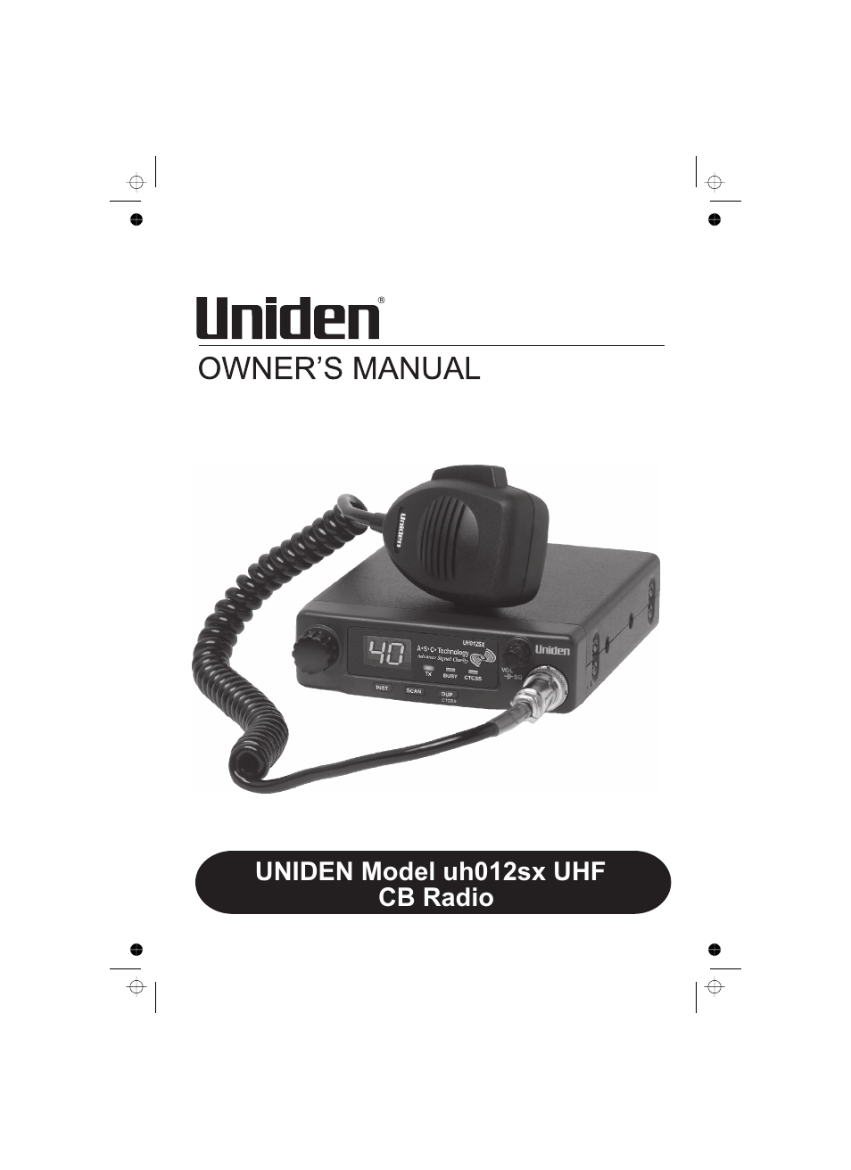 Uniden uh012sx User Manual | 28 pages