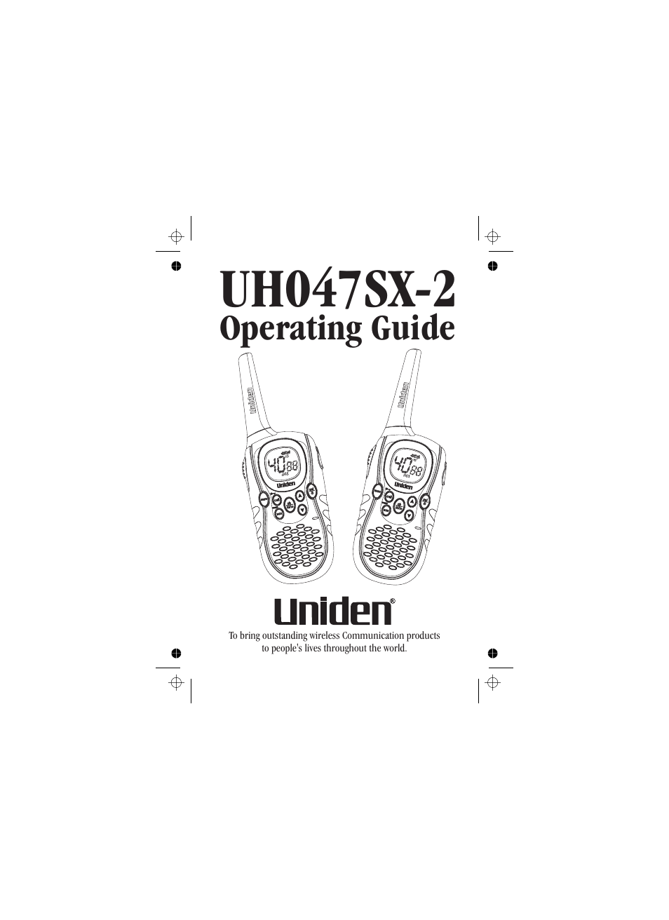 Uh047sx-2, Operating guide | Uniden uh012sx User Manual | Page 13 / 28