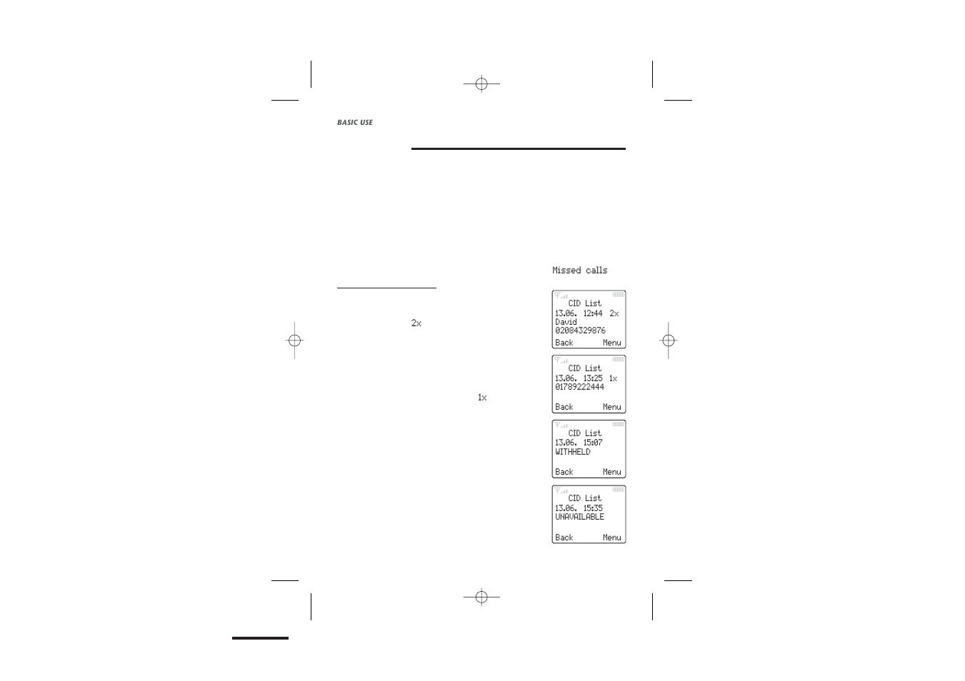 Caller display | Uniden DECT1915 User Manual | Page 25 / 63