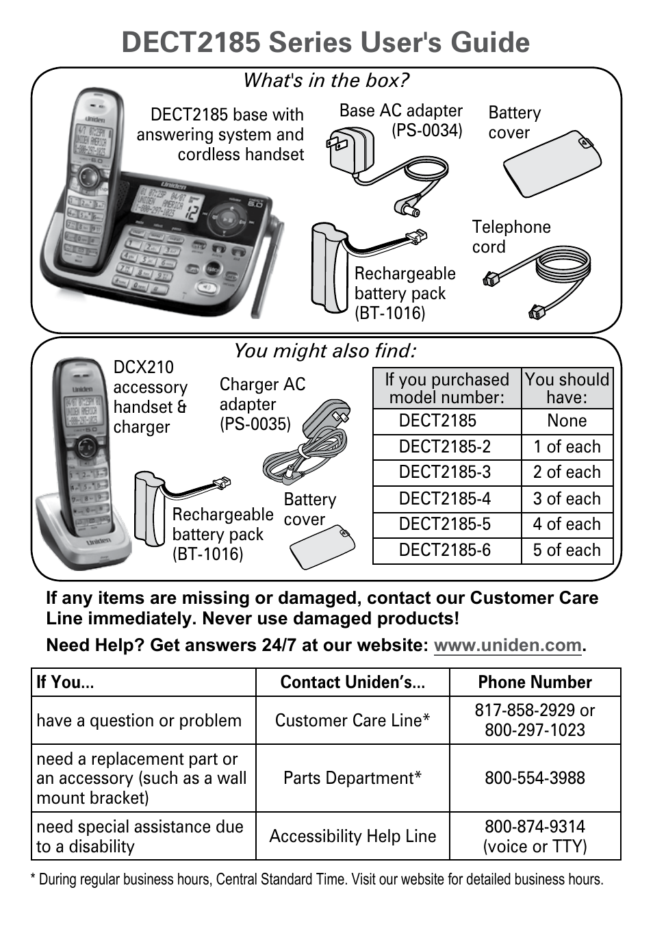 Uniden DECT2185 User Manual | 32 pages