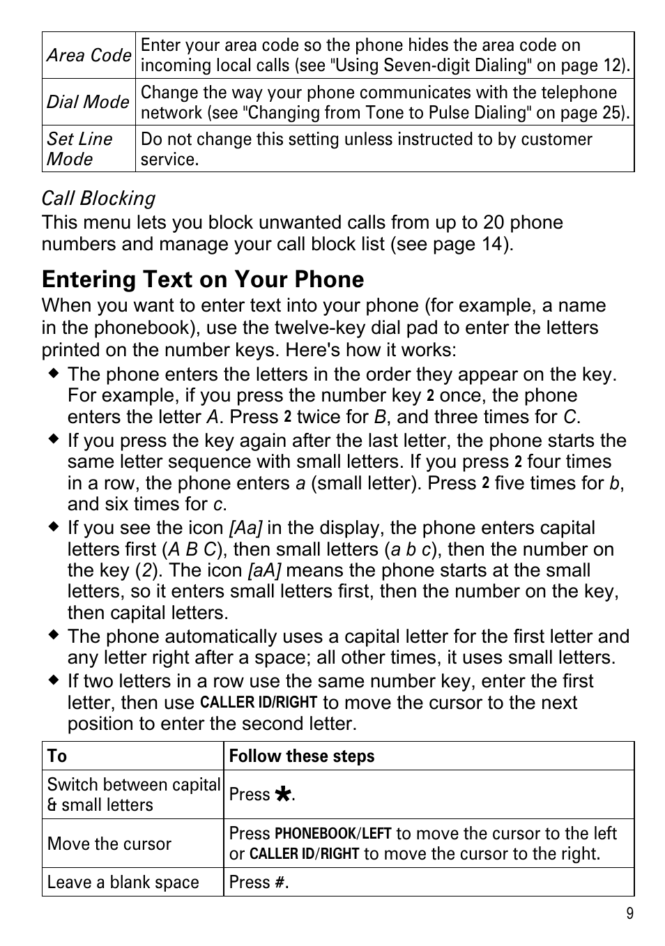 Entering text on your phone | Uniden DECT2185 User Manual | Page 11 / 32