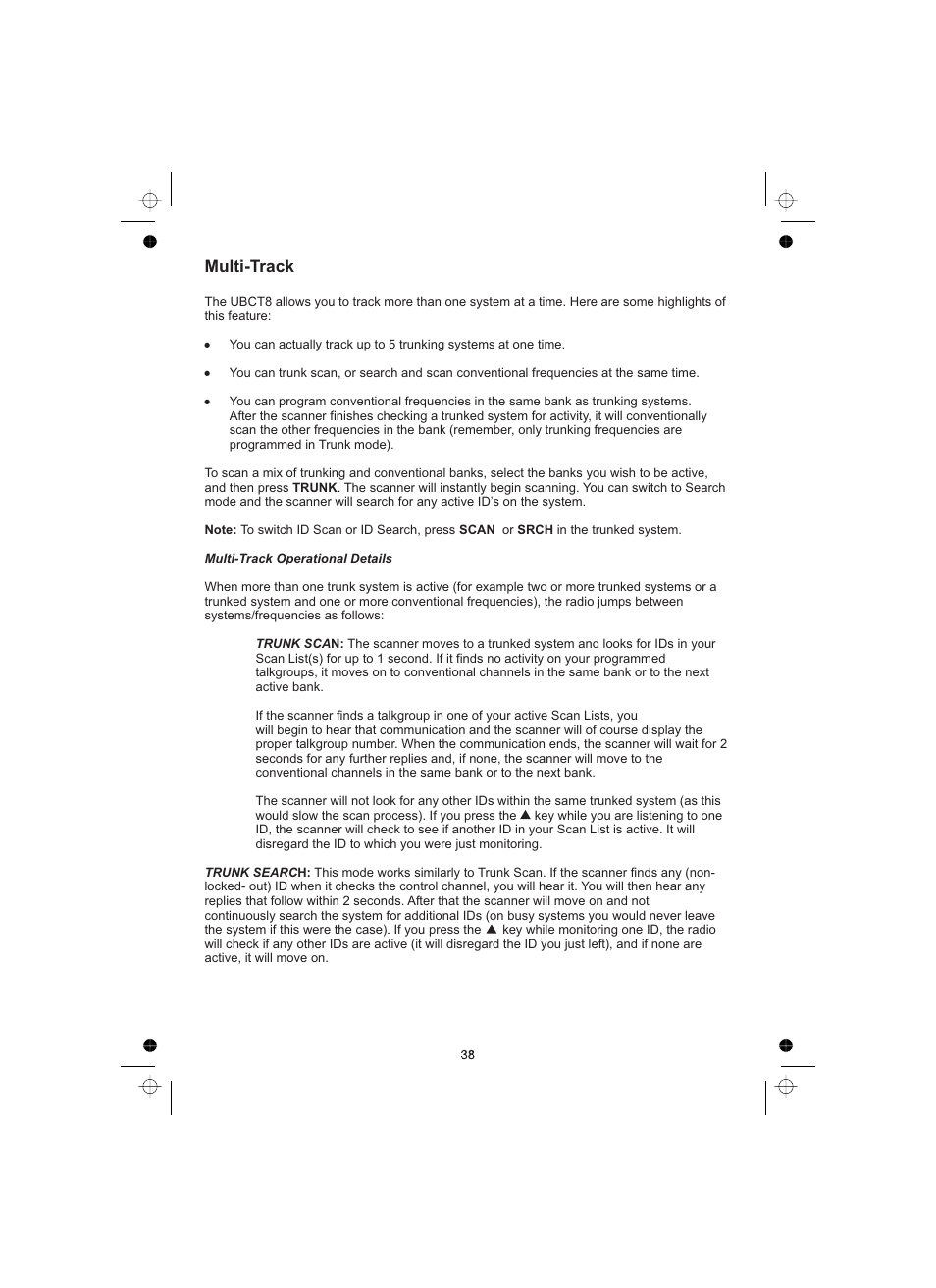 Multi-track | Uniden UBCT8 User Manual | Page 42 / 68