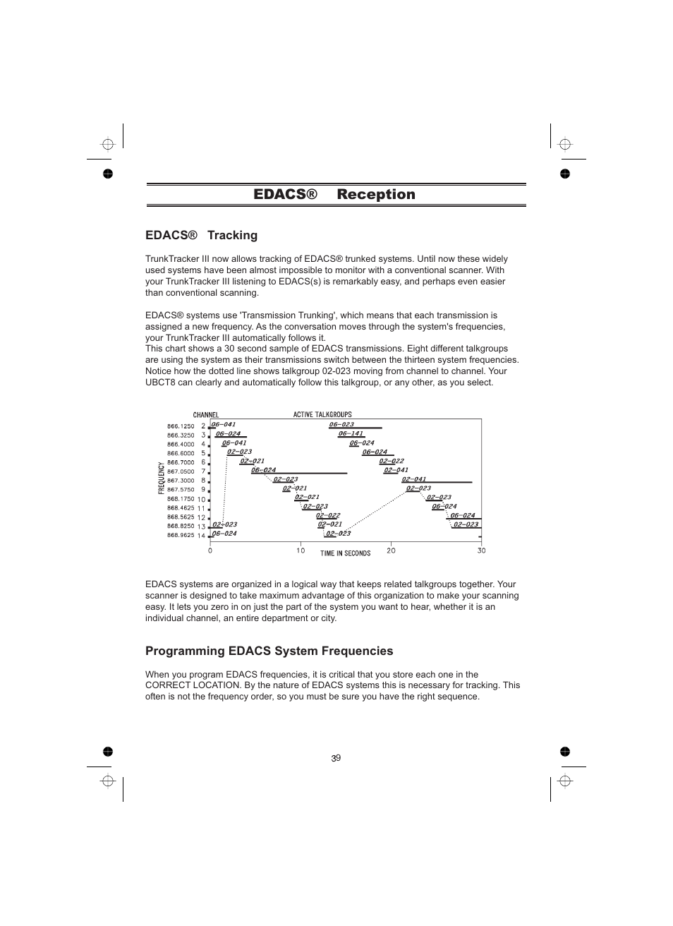 Edacs reception | Uniden UBCT8 User Manual | Page 43 / 68