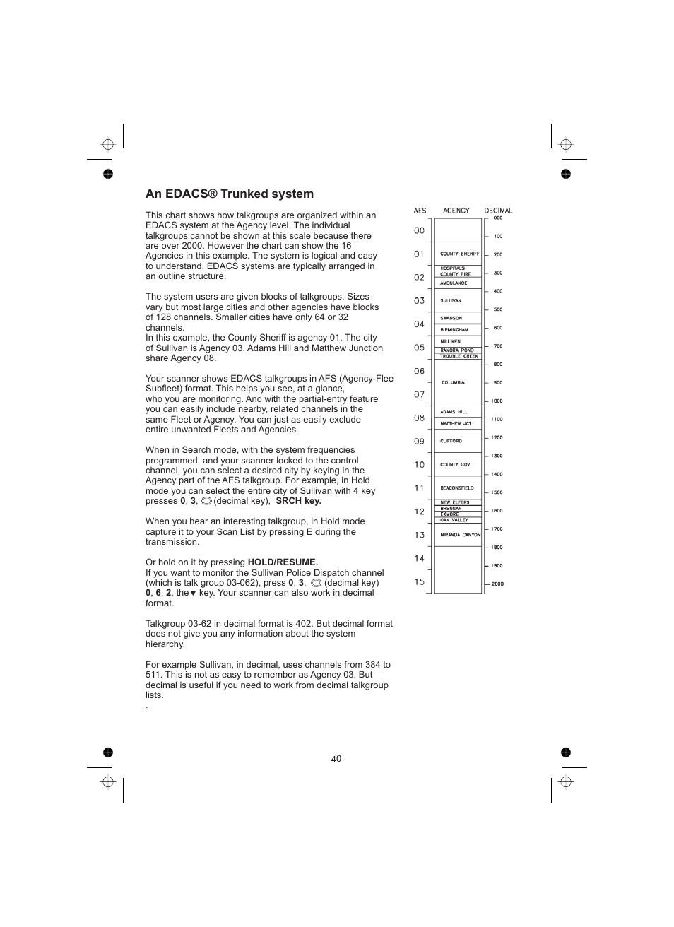 An edacs® trunked system | Uniden UBCT8 User Manual | Page 44 / 68