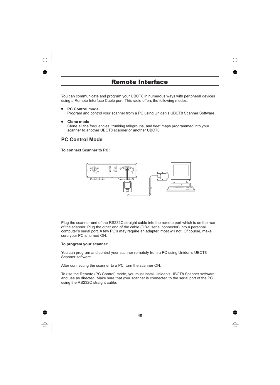 Remote interface | Uniden UBCT8 User Manual | Page 52 / 68