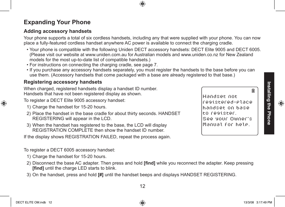 Expanding your phone | Uniden 9035 User Manual | Page 13 / 68