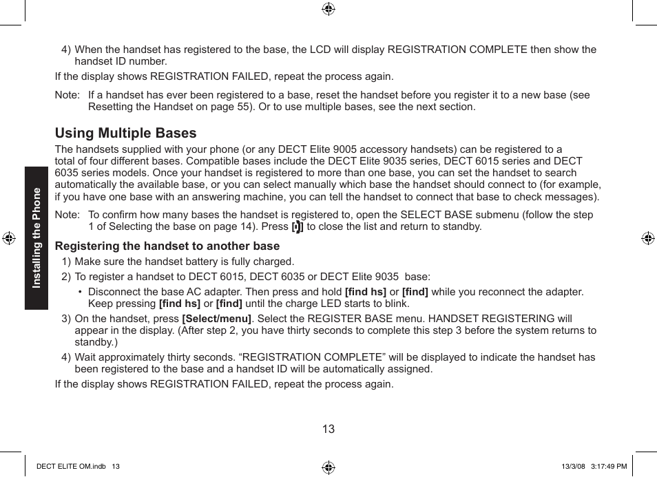 Using multiple bases | Uniden 9035 User Manual | Page 14 / 68