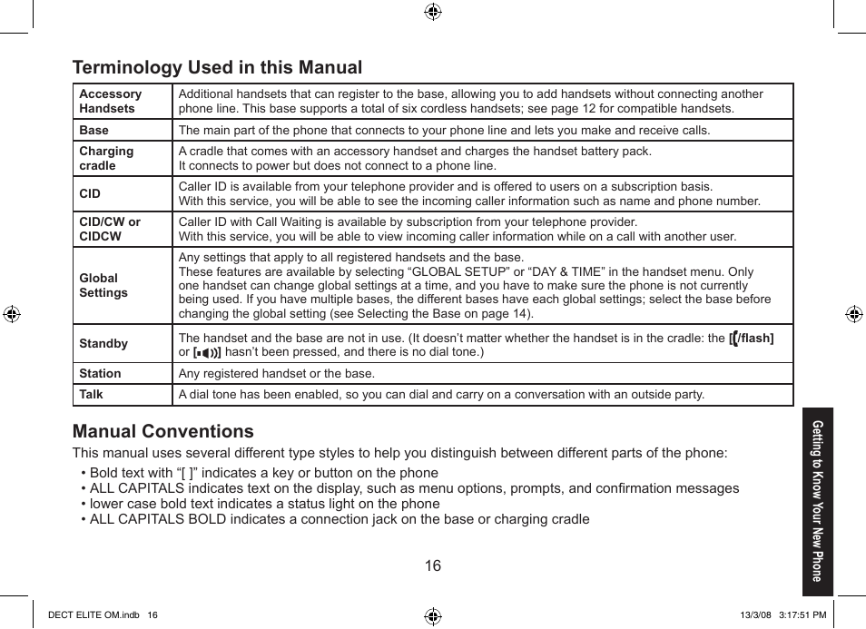 Terminology used in this manual, Manual conventions | Uniden 9035 User Manual | Page 17 / 68