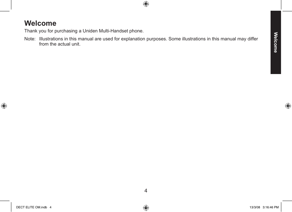 Welcome | Uniden 9035 User Manual | Page 5 / 68