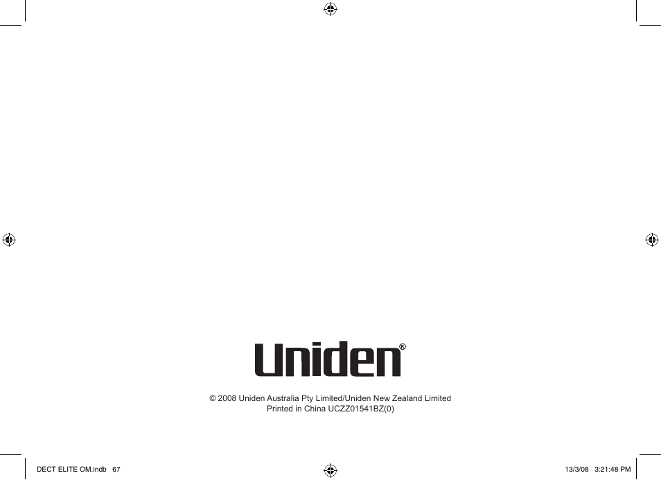 Uniden 9035 User Manual | Page 68 / 68