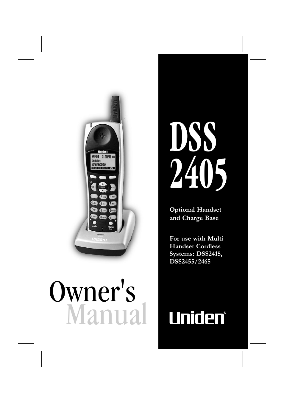 Uniden DSS 2405 User Manual | 8 pages