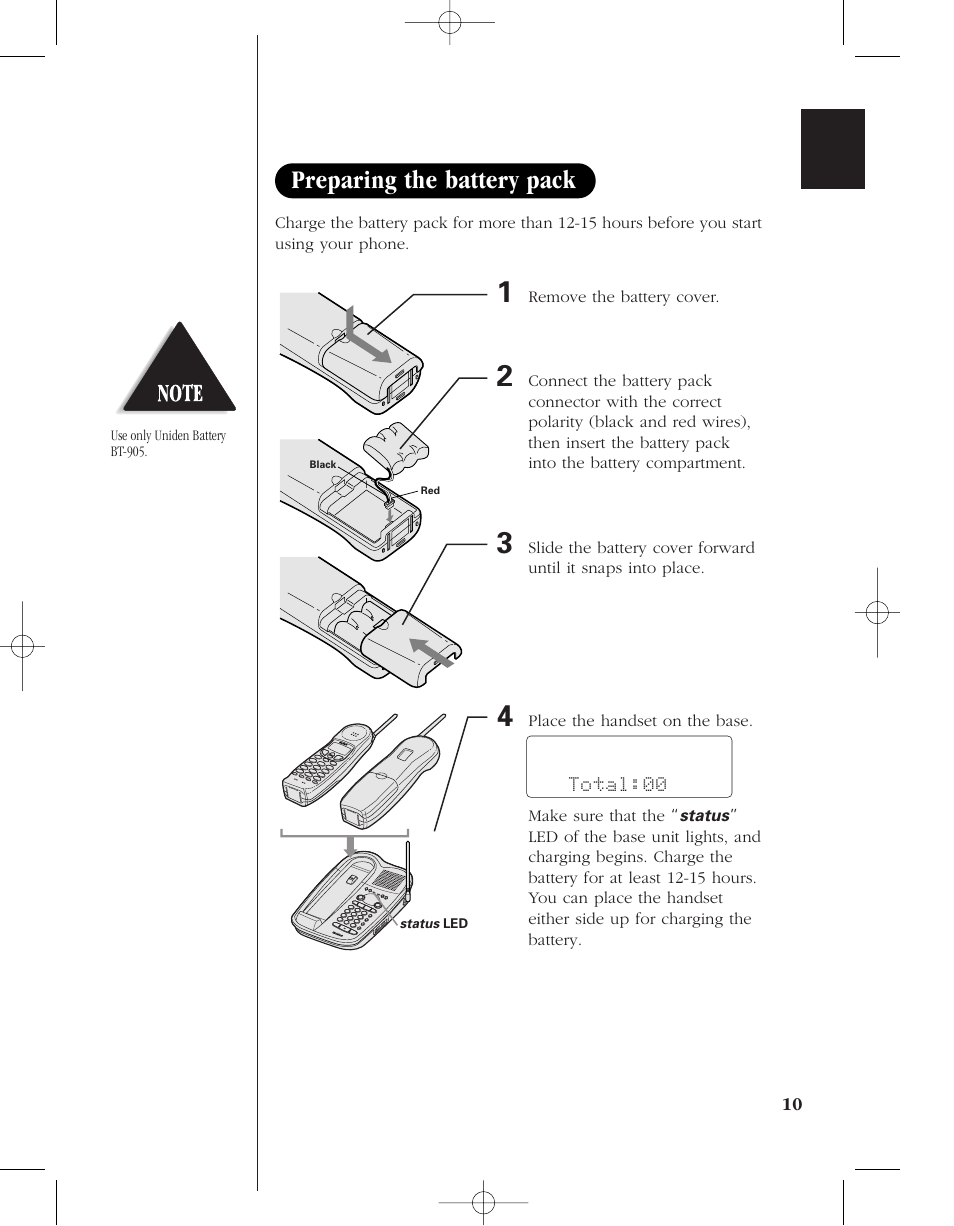 Preparing the battery pack | Uniden 8985 User Manual | Page 13 / 62