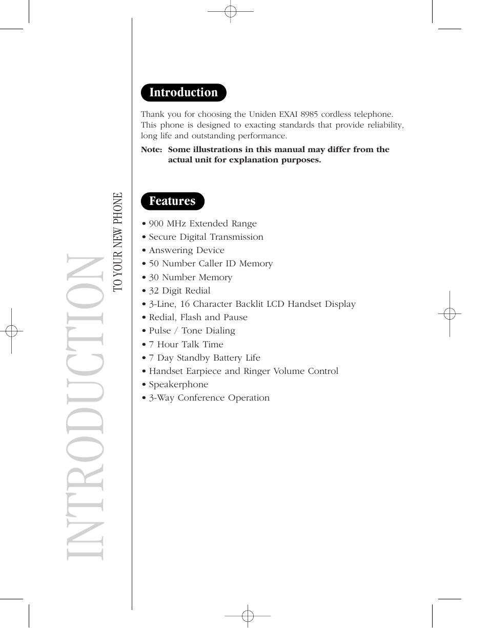 Introduction | Uniden 8985 User Manual | Page 2 / 62