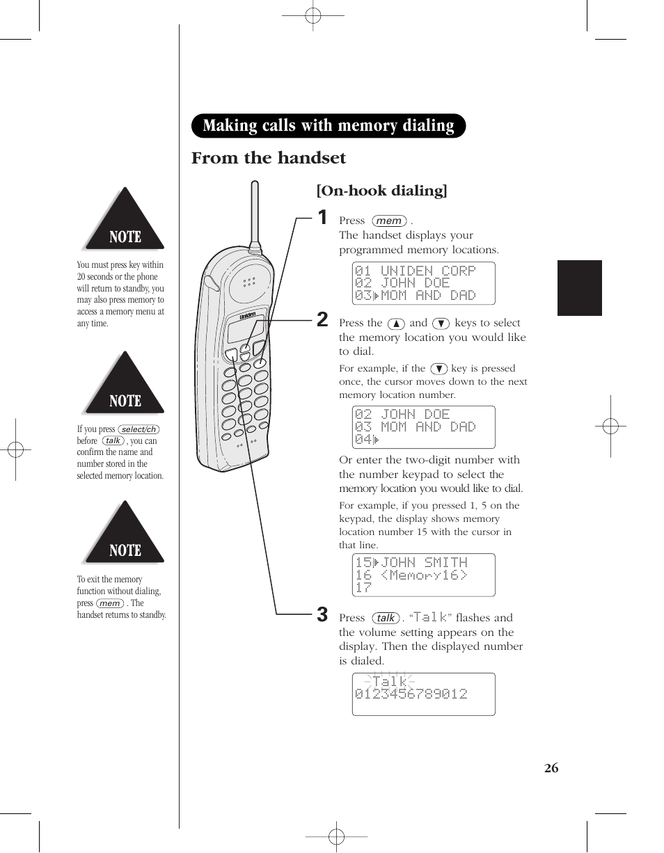 On-hook dialing | Uniden 8985 User Manual | Page 29 / 62