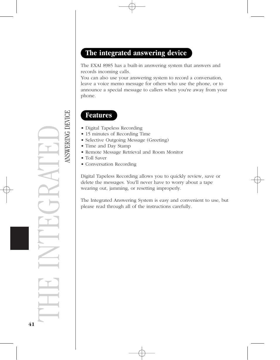 The integra ted | Uniden 8985 User Manual | Page 44 / 62