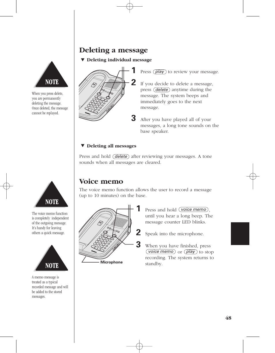 Deleting a message | Uniden 8985 User Manual | Page 51 / 62