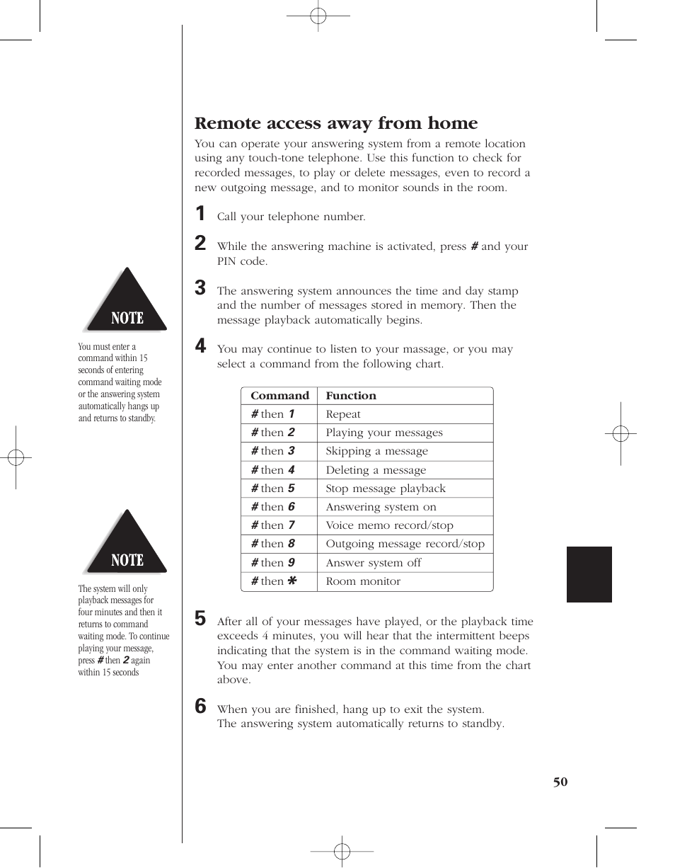 Remote access away from home | Uniden 8985 User Manual | Page 53 / 62